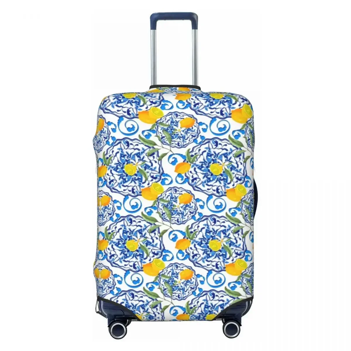 Custom citrus,mosaic Background ,Mediterranean Style,lemon Fruit  Luggage Cover Protector Dust Proof Travel Suitcase Covers