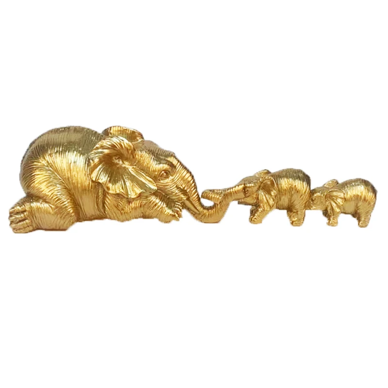 

Статуя домашнего декора, фигурка золотого слона, украшение для дома, скульптуры, украшение для гостиной, стол, подвесной подарок на день матери ребенка