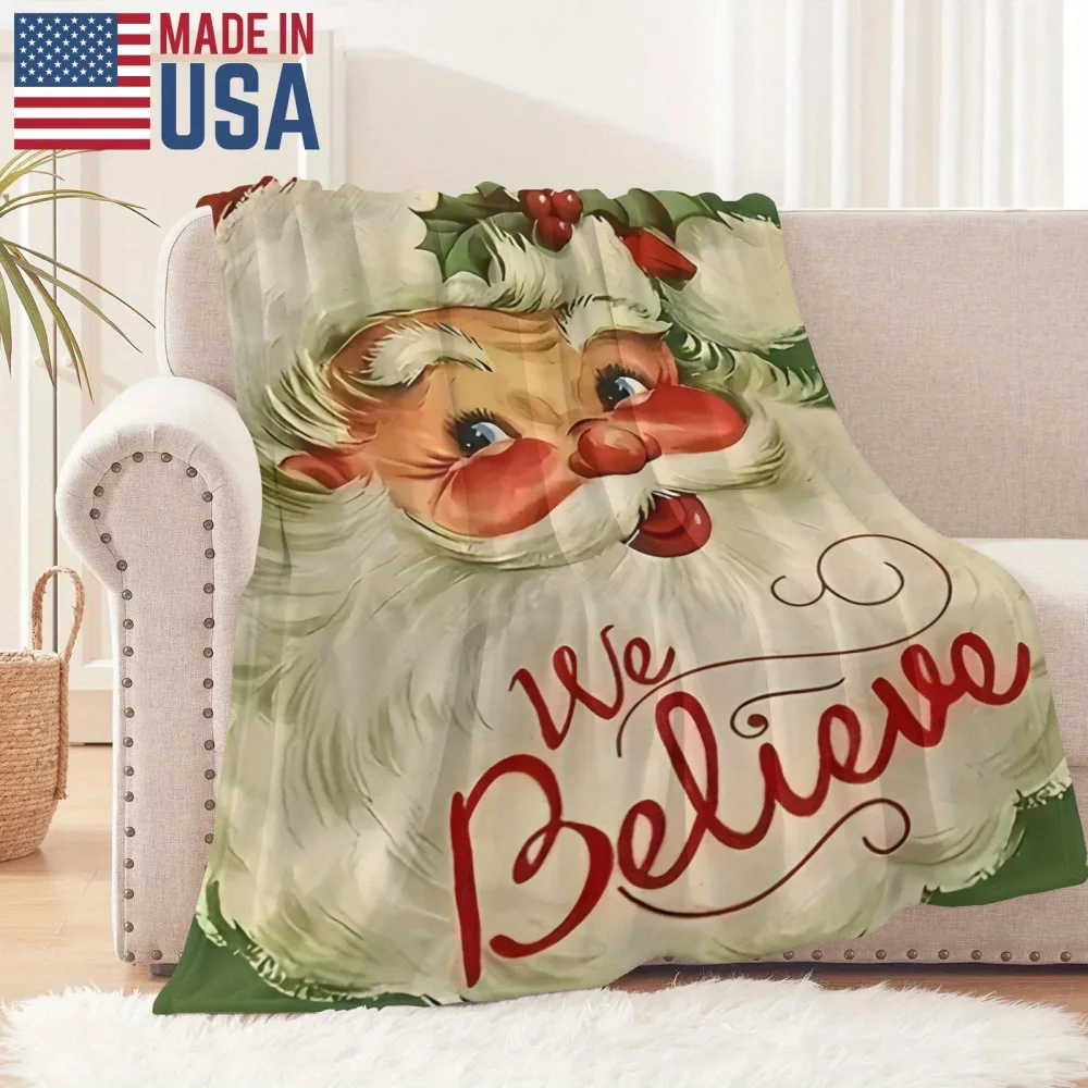 Santa Claus Printed Blanket - Skin Friendly and Flannel Blanket - Home Decoration Blanket,office Blanket Outdoor Camping Blanket