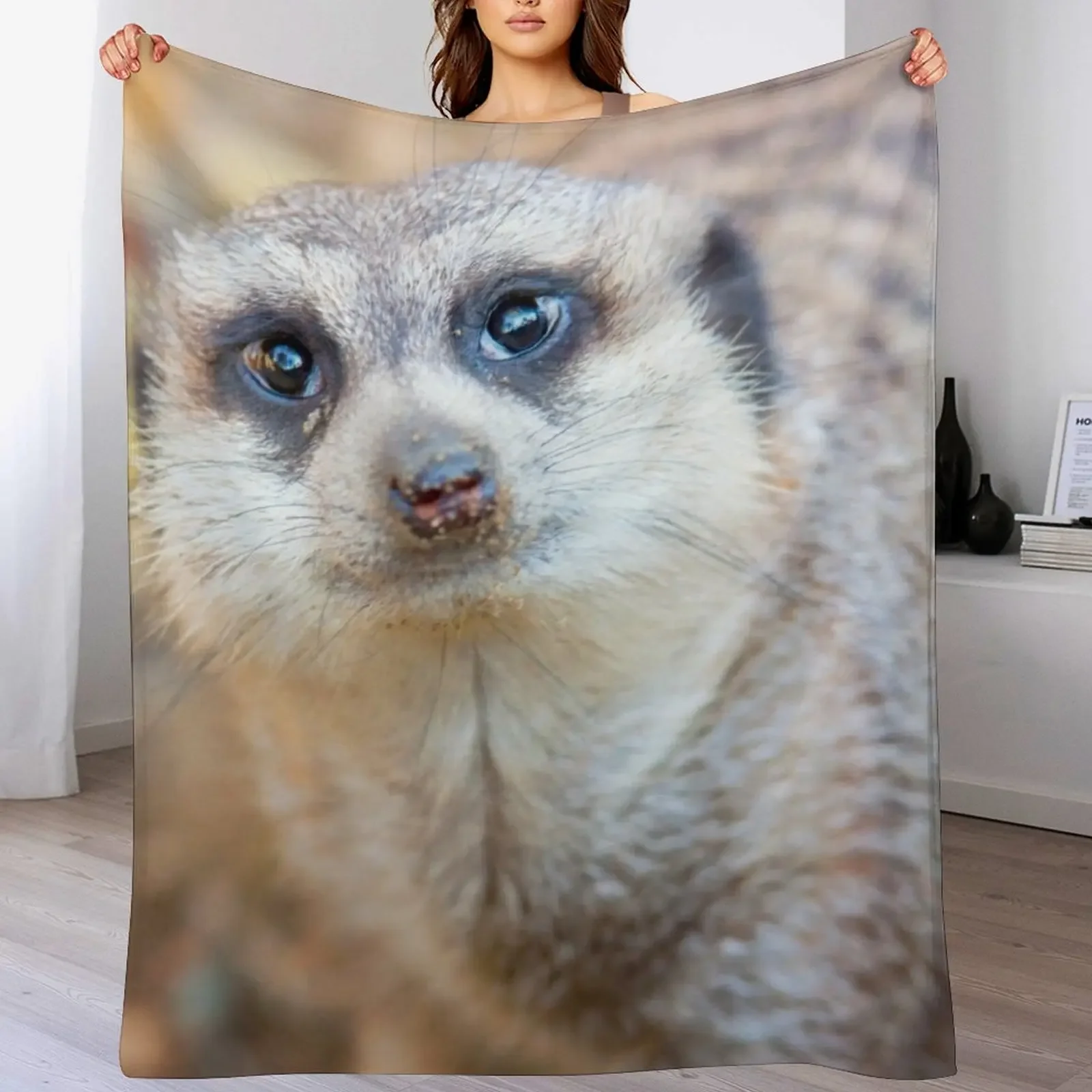 

Meerkat Throw Blanket Vintage Camping Fashion Sofas Designers Blankets