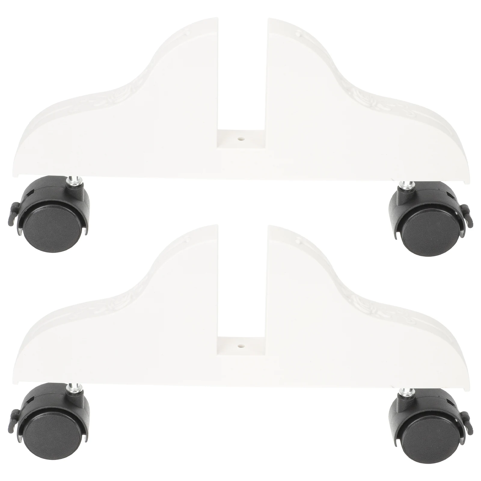 

2 Pcs Screen Divider Feet White Polyester Black Rolling Base Thickened Partition Stand Home Office Privacy Clamps Useful Holder
