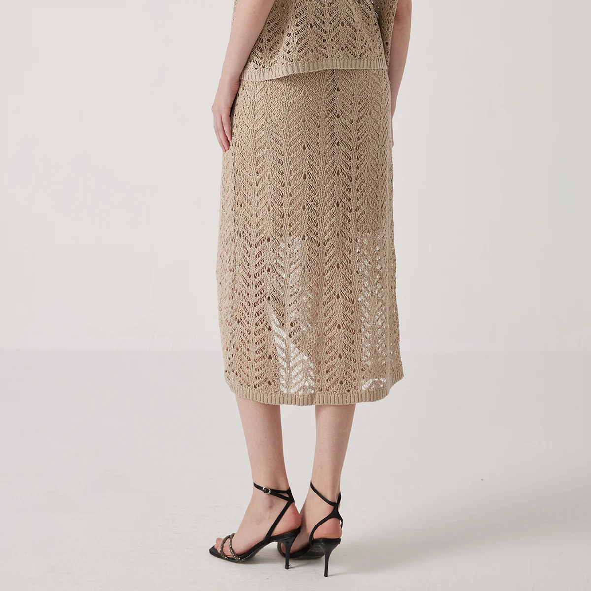 BC1131 Luxury Women's 100% Linen Skirt High-Quality Summer Hollow out Design Elegant Fashionable Casual Skirt