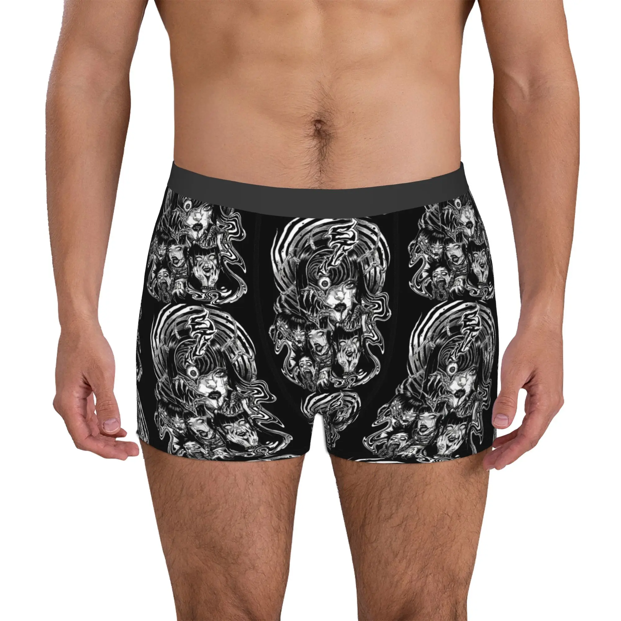 

Japan Horror Anime Junji Ito Underwear Men Printed Manga Boxer Briefs Shorts Panties Soft Underpants