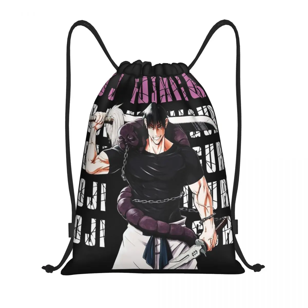 

Jujutsu Kaisen Toji Fushiguro Backpacks Multi-function Drawstring Bundle Pocket Sports Bag Book Bags for Man Woman Students