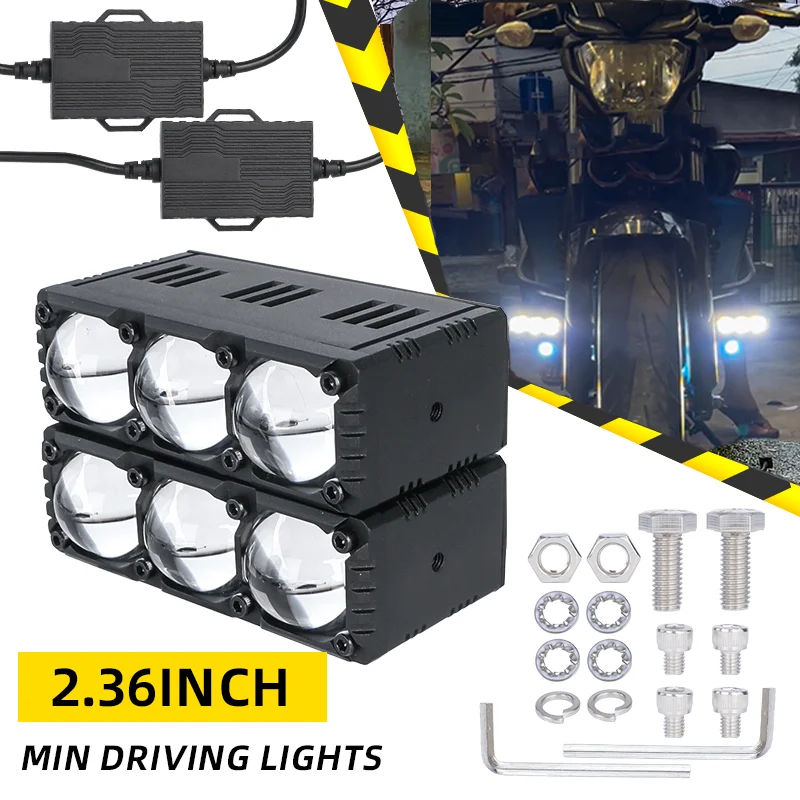 

2pcs Motorcycle Led Headlight 12V High Bright Led Lights Lamp for Motorbike Moto External Front Led Focus Auxiliary Spotlights