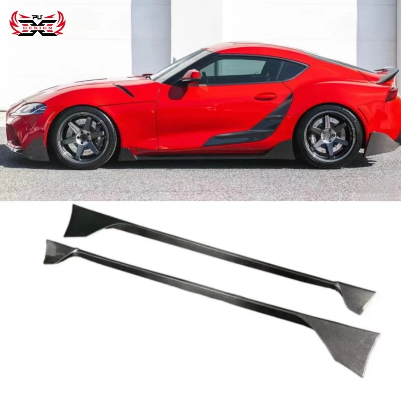 

TRD Style Carbon Fiber Side Bumper For Toyota Supra A90 A91 Mk5 Side Skirt Side Lower Diffuser Splitter Kits