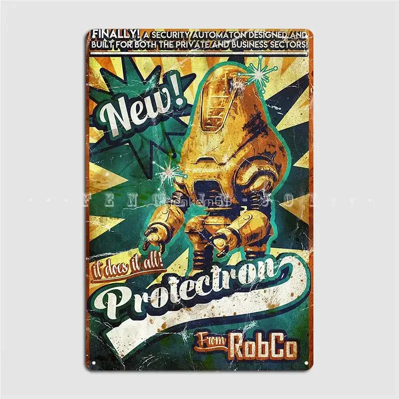 Protectron ad metal sign cinema garage mural printing wall decor tin sign posters