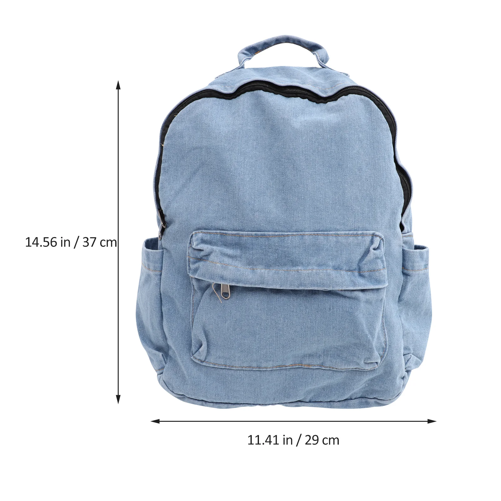 Light Blue Denim Backpack Multifunctional Casual Retro Large Capacity Rucksack School Bag Daypack Satchel for Students Girls