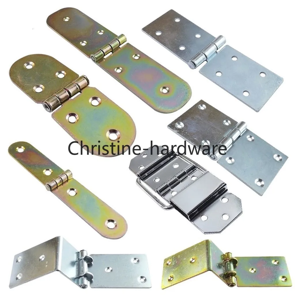 8Pcs Flat Galvanized Industrial Iron Plated Color Coated Long Hinge Cabinet Track Furniture Wooden Box Support Flap Hinge