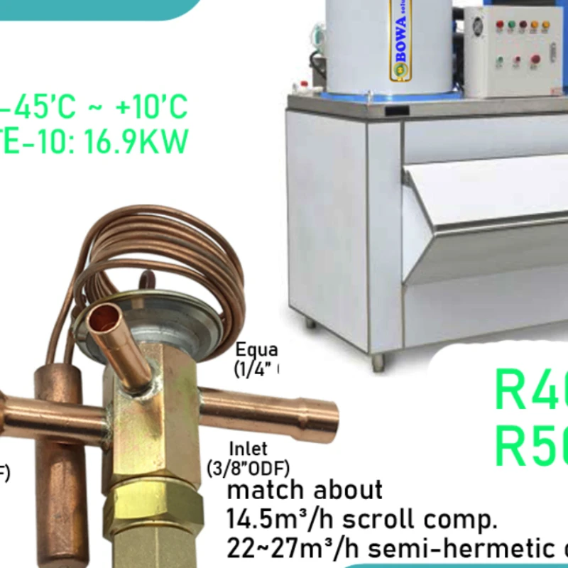 

5HP R404a TEV makes the temperature of the refrigerant drops down suddenly and it produces cooling effect inside the evaporator