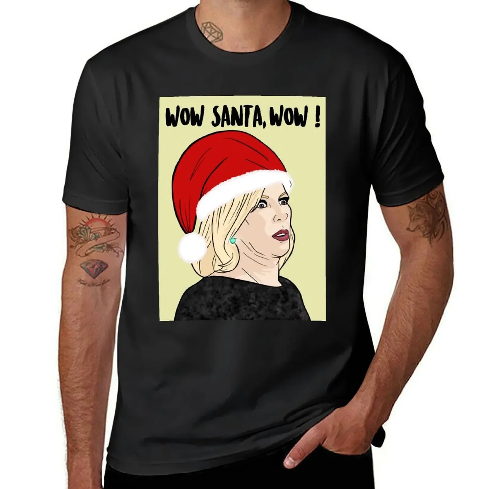 

Ramona Singer Wow, Santa Wow ! Birthday T-Shirt Luxury man topping plus size clothes mens cotton t shirts