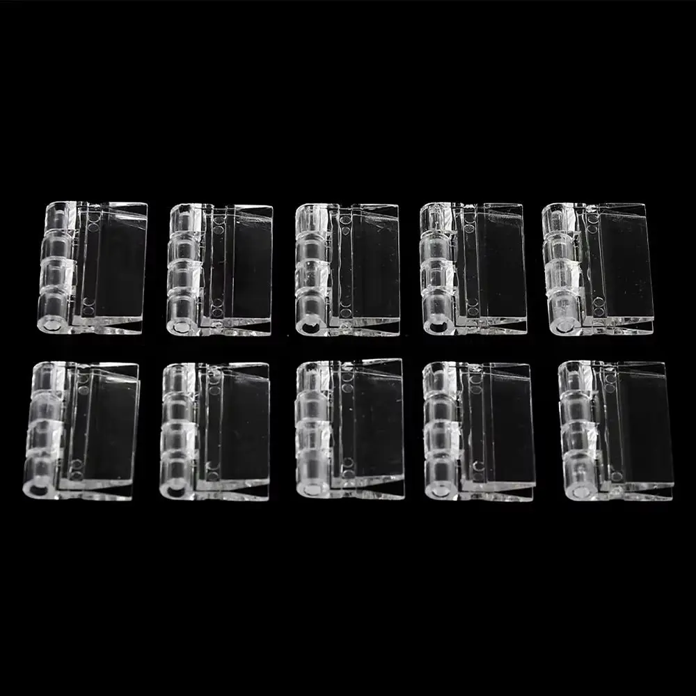 10Pcs Durable Transparent Folding Hinge Acrylic Foldable Door Hinges 270 Degree Clear Furniture Hardware DIY Cabinet Door Box