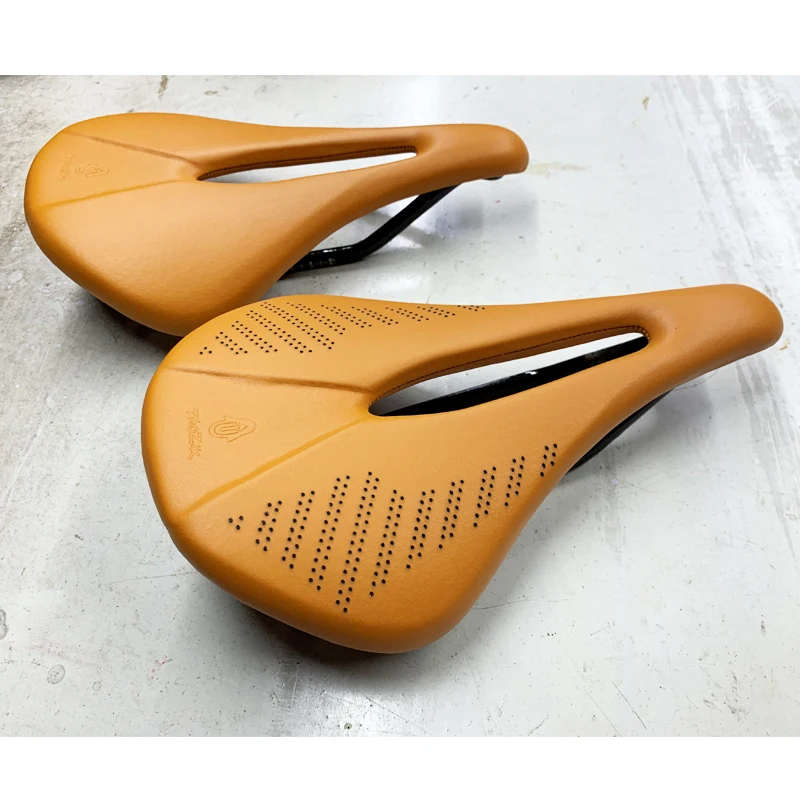 TAOZIK TS010 155mm Bright Orange Yellow TPE Sponge Full Carbon Bicycle Seat Bike Saddle Grips