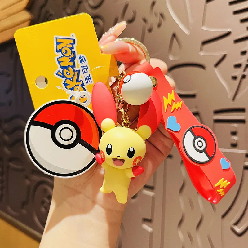 12Style Pokemon Anime Keychain Pikachu Gengar Meowth Pendants for Car Keys School Bags Backpacks Desktop Decorations Toy Gift