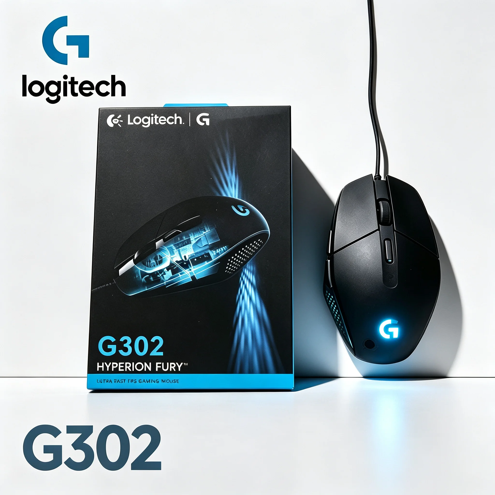 Lightweight Logitech G302 Wired Gaming Mouse 4000DPI Adjustable DPI RGB Glow 6 Programmable Buttons Mice For Game Office
