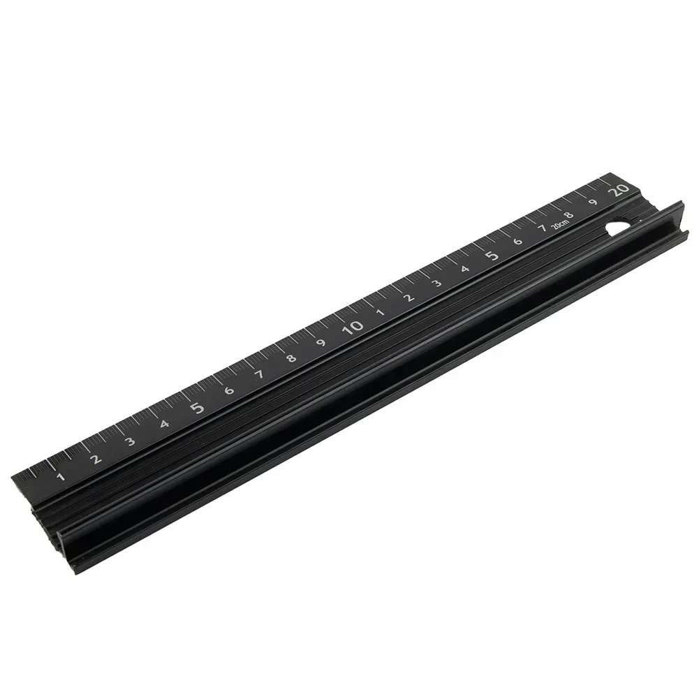

1PC Aluminum Alloy Protective Straight Ruler For Woodworking Nonslip Design Avoid Injury Stable Cutting And Marking