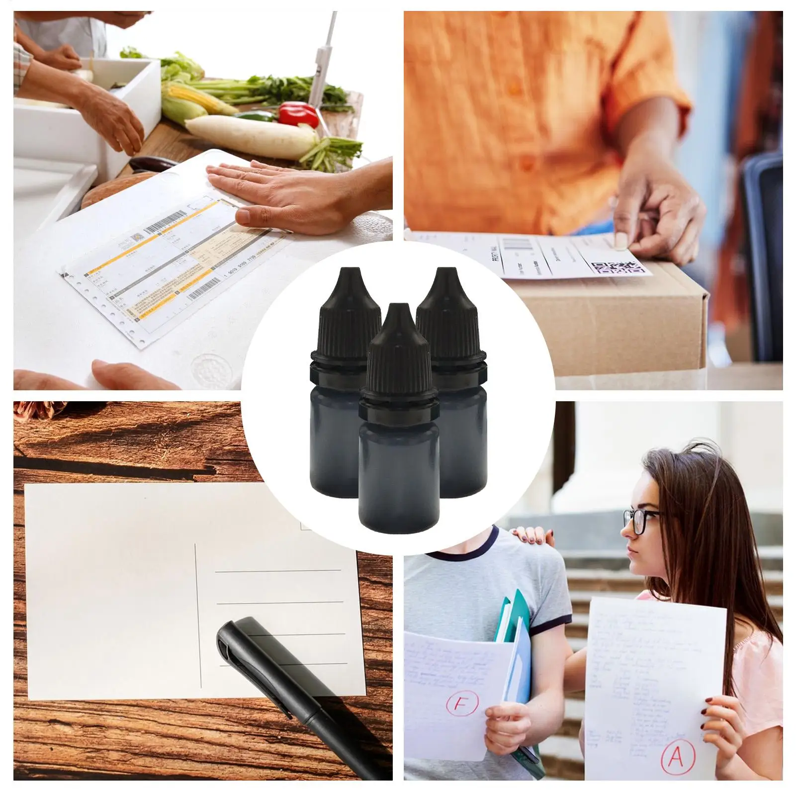 3pcs 10ml Inkpad Flash Refill Fast Drying Stamping Ink User-Friendly Photosensitive Stamp Oil For Envelopes Accessories