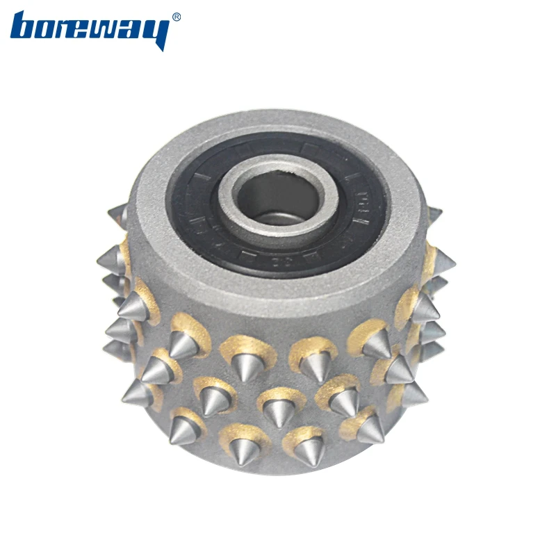 

Boreway D45X39L Bush Hammer Alloy Roller 45 Teeth Without Holder Support For Flexible Wet Use For Grinding Granite Marble Stone