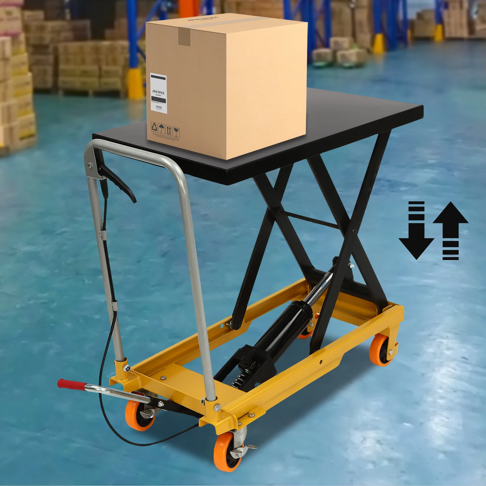 500lbs Single Scissor Lift Table Hydraulic Lift Table Cart 30.5