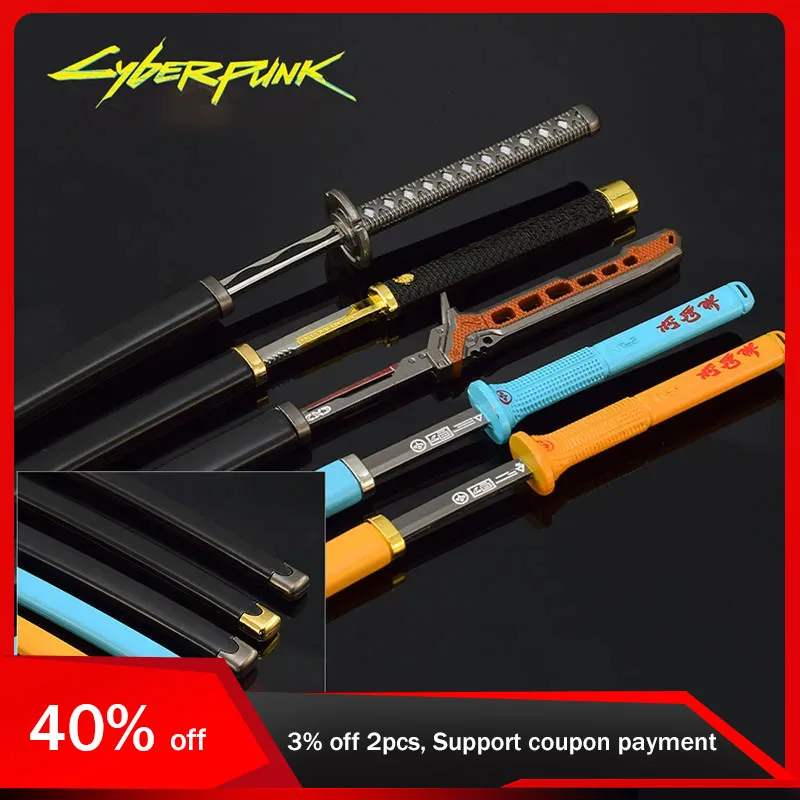 

26cm Cyberpunk Weapon Model Claw Grinding Scalpel Toy Sword Cosplay Metal Cyberpunk Game Peripheral with Display Stand Boys Gift