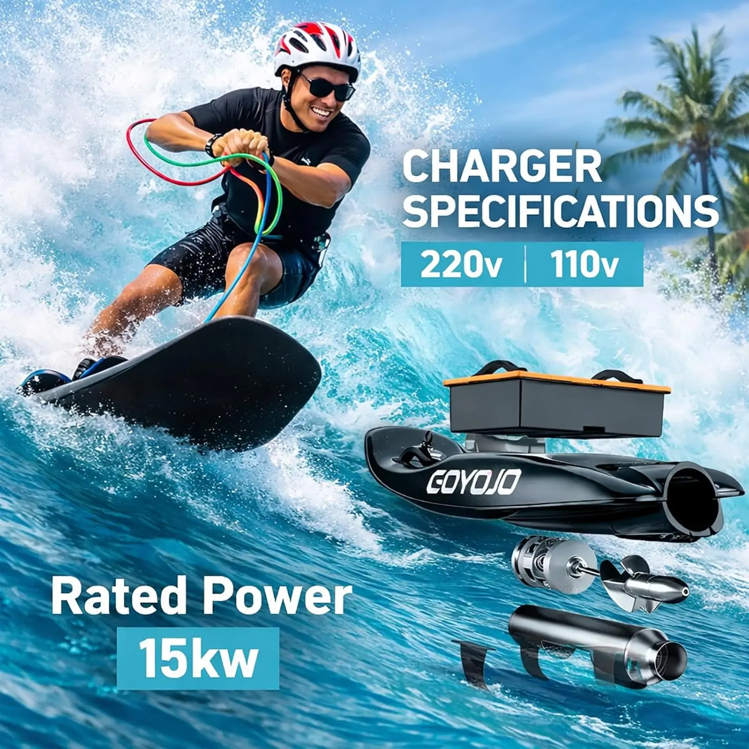 Carbon Fiber Water Electric Jet Surfboard For Adult, 15kw High Speed Surfing Electric Jetboards, With 3 Tail Smart Water Scoote
