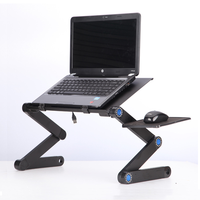Portable Laptop Stand 2-Fold Structure Metal Legs Freely Adjustable Height Anywhere Use Foldable Standing Desk