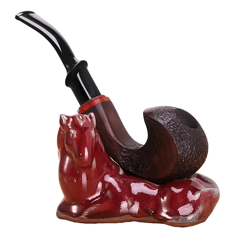 

Wooden Smoking Tobacco Pipe Retro Carved Filter Pipe Wood Tobacco Pipe Smoking Wooden Smoking Gift