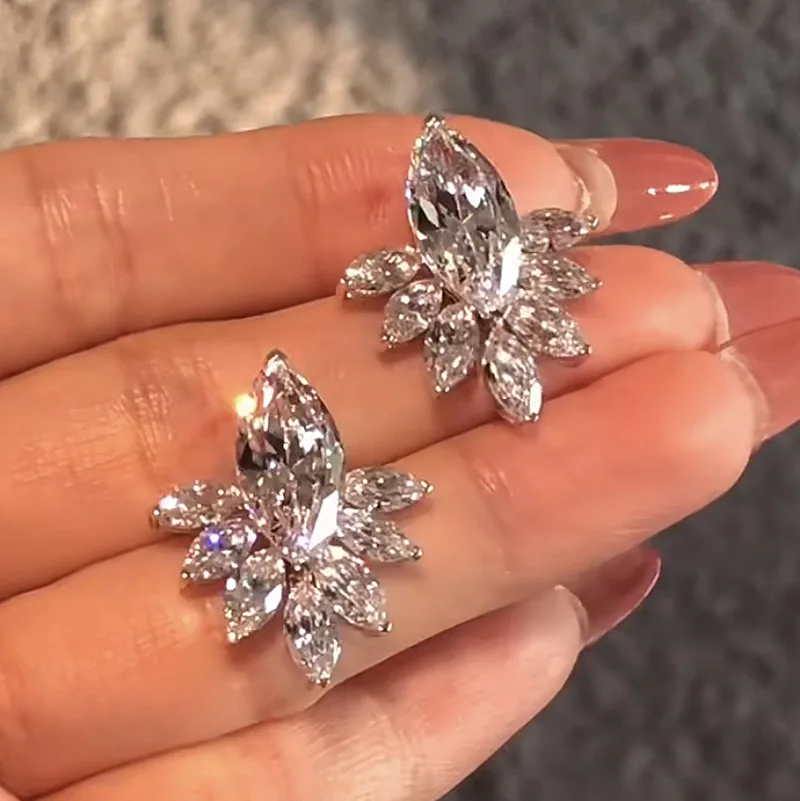 

S925 Серебряные новые серьги с конским глазом, модные серьги и серьги с инкрустацией в пригородном стиле, европейский и американский стиль границы
