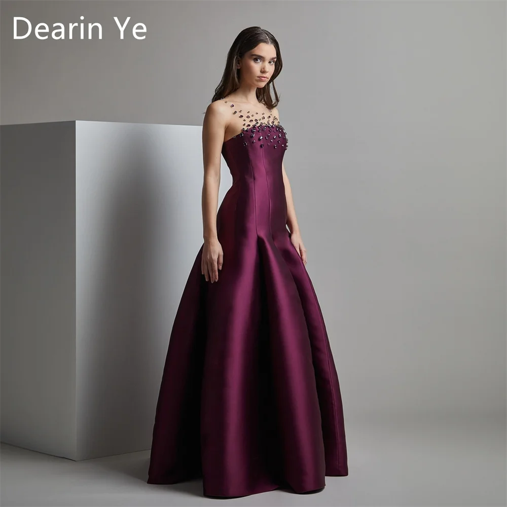 

Saudi Arabia Prom Dress Dearin Strapless Sheer Straps A-line Floor Length Skirts Draped Bespoke Occasion Dresses Formal Evening