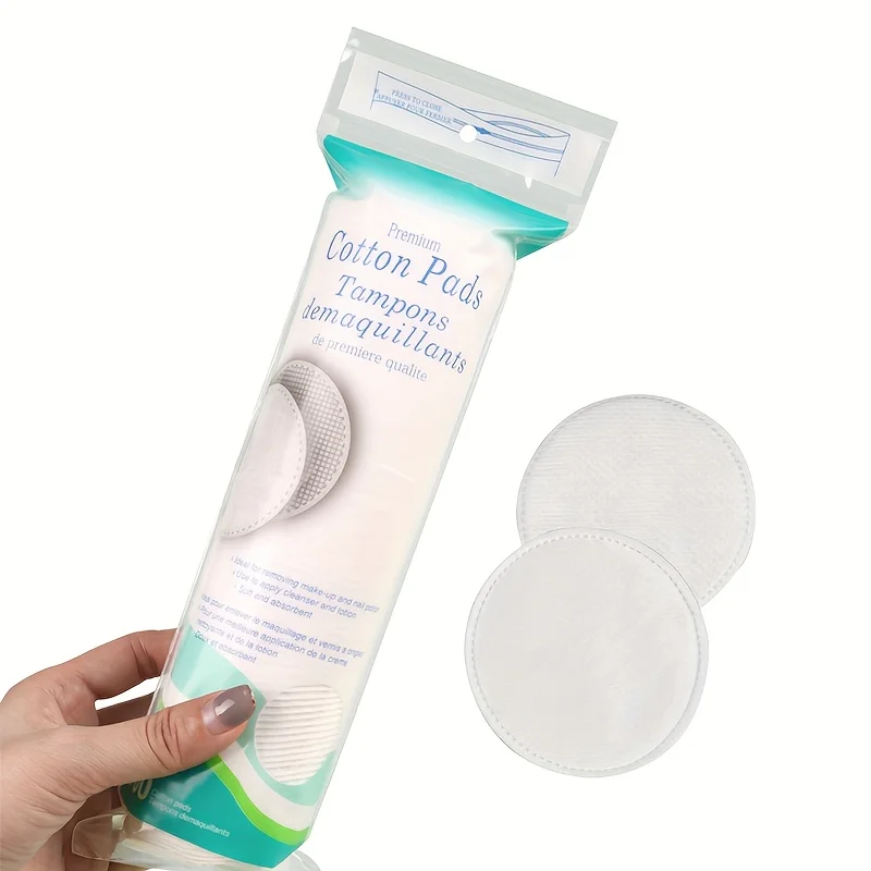 Round 100 pieces of makeup cotton pads with edge reinforcement, thick and soft, gentle on the skin, non-fiber shedding, makeup r