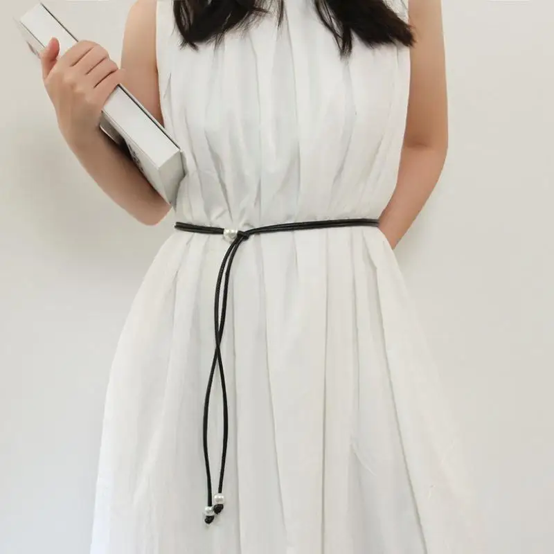 Female Waist Chain Thin Belt Simple Decoration Tie With Dress Long Waist Rope Knotted Vintage Dresses String Waistband