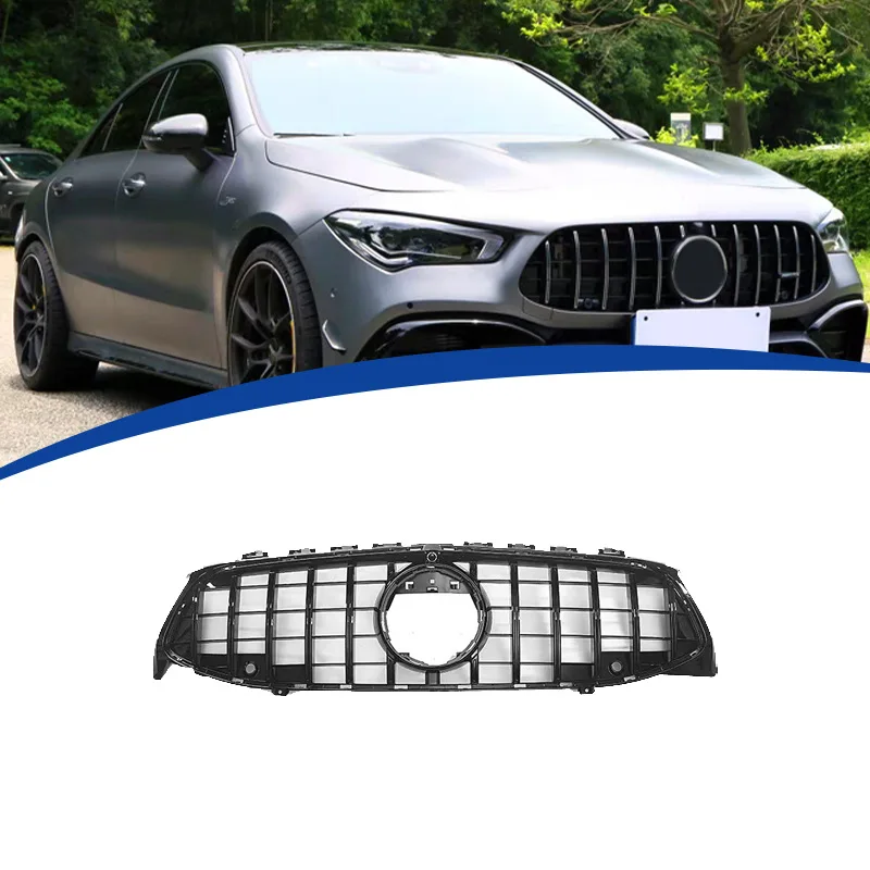 

Suitable for 20-23 W118 modified GT vertical bar grille CLA grille Front Racing Grille Grill Mask Cover Trims Front Hood Grills