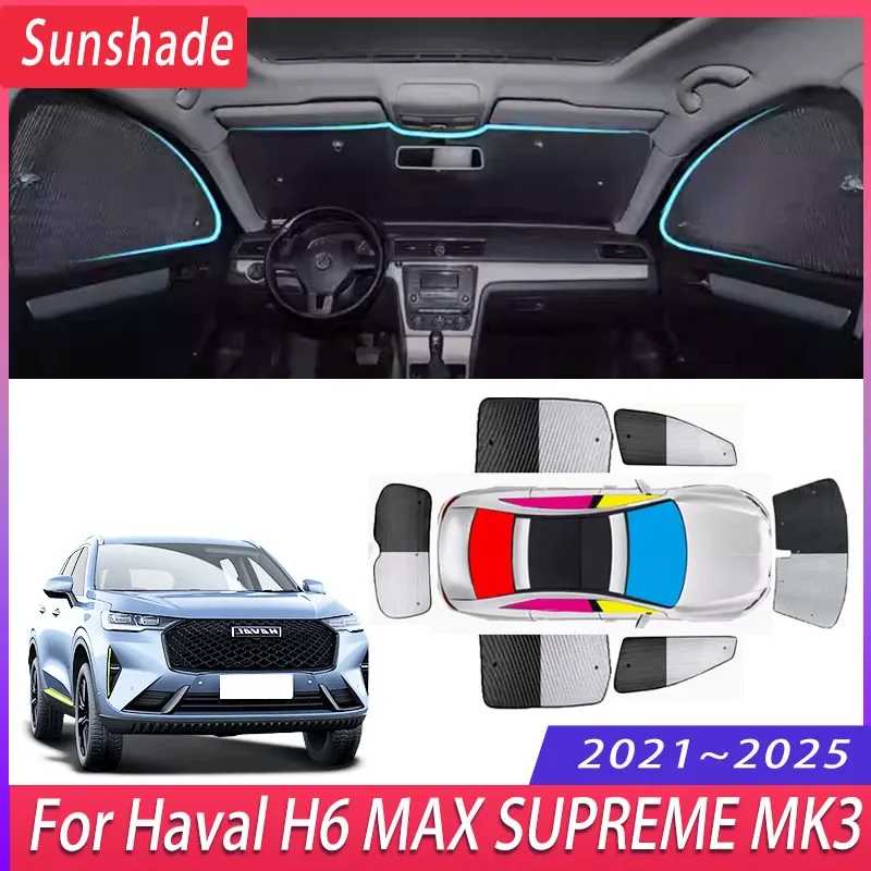 Car Sunshade For Haval H6 MAX SUPREME 2021~2025 MK3 Heat Insulation Sun Protection Sunshade Windshield Visor Auto Accessories