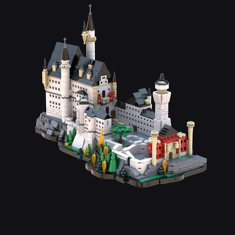 2265pcs MOC Neuschwanstein Micro kasteel Architectuur Bouwstenen Hands-on vermogen Bouw Kerst speelgoed Cadeau