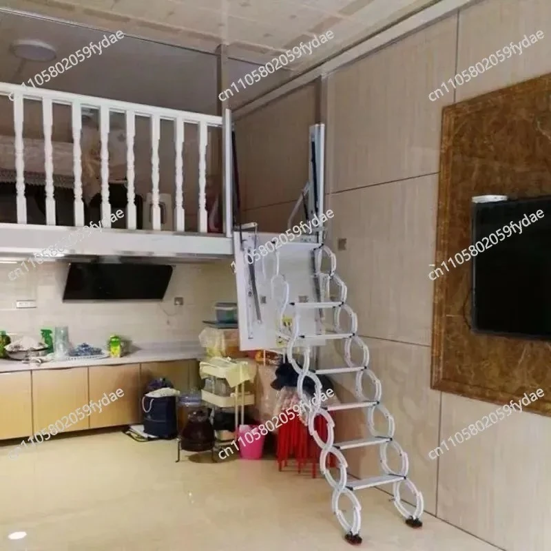 Portable Electric Telescopic Indoor Home Loft Lift Stairs Remote Control Folding Invisible Ladder Suitable for Outdoor Duplex