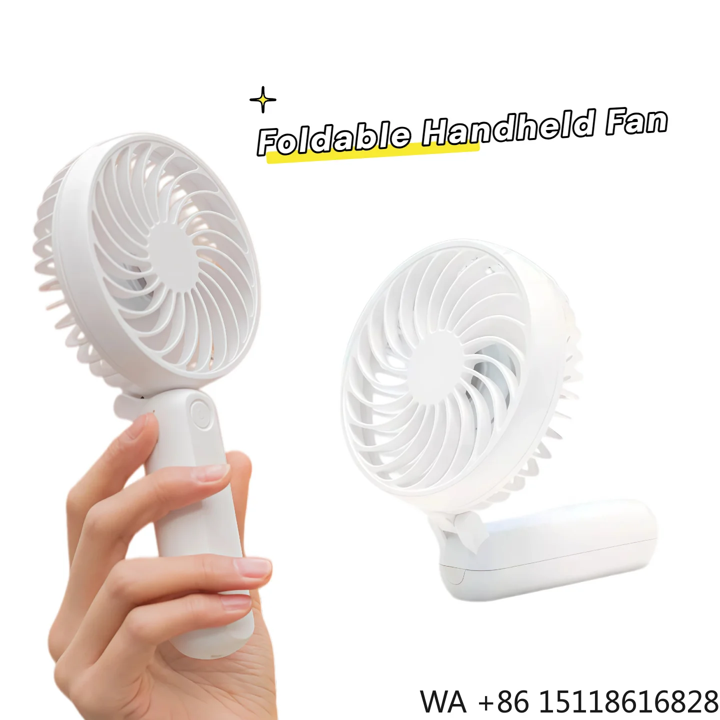 Customized Portable Mini Handheld Fan with USB Battery-Powered Three-Speed Air Cooling for Car & Home Use Made of Plastic