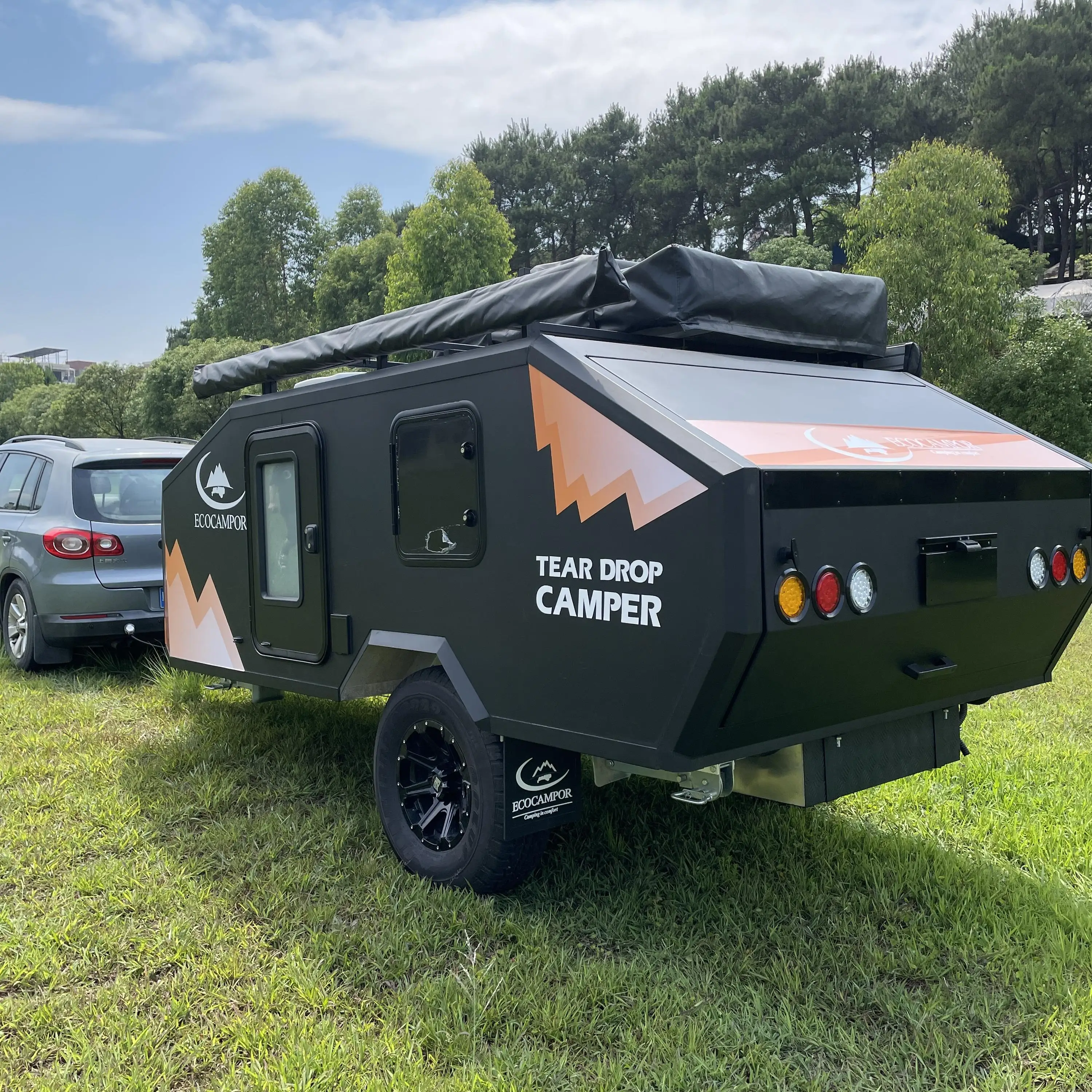 Kindle-Ecocampor Small Camper Trailer Mini Caravan Offroad with Kitchen and Inside Sleeping Room