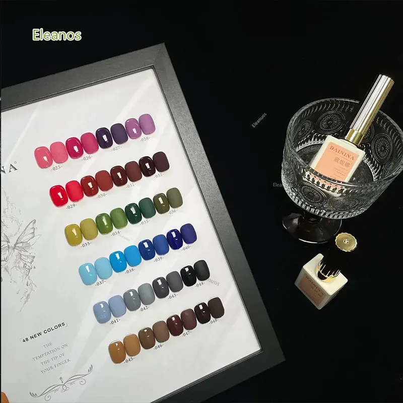 Eleanos Pop สี 48 สี 15ml ทั้งชุด Cat Eye Gel เล็บ Soak Off Jelly Glitter เจลสีการ์ดเล็บ Salon