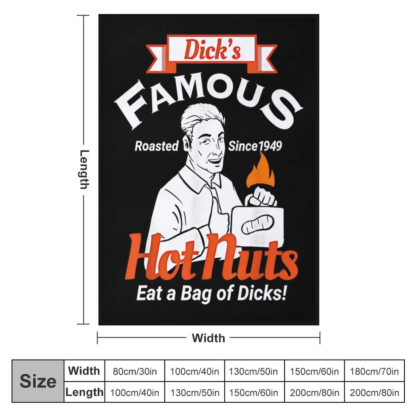 Dicks Famous Hot Nuts Eat a Bag of Dicks - Funny Adult Humor Throw Blanket For Baby Plush Bed Blankets