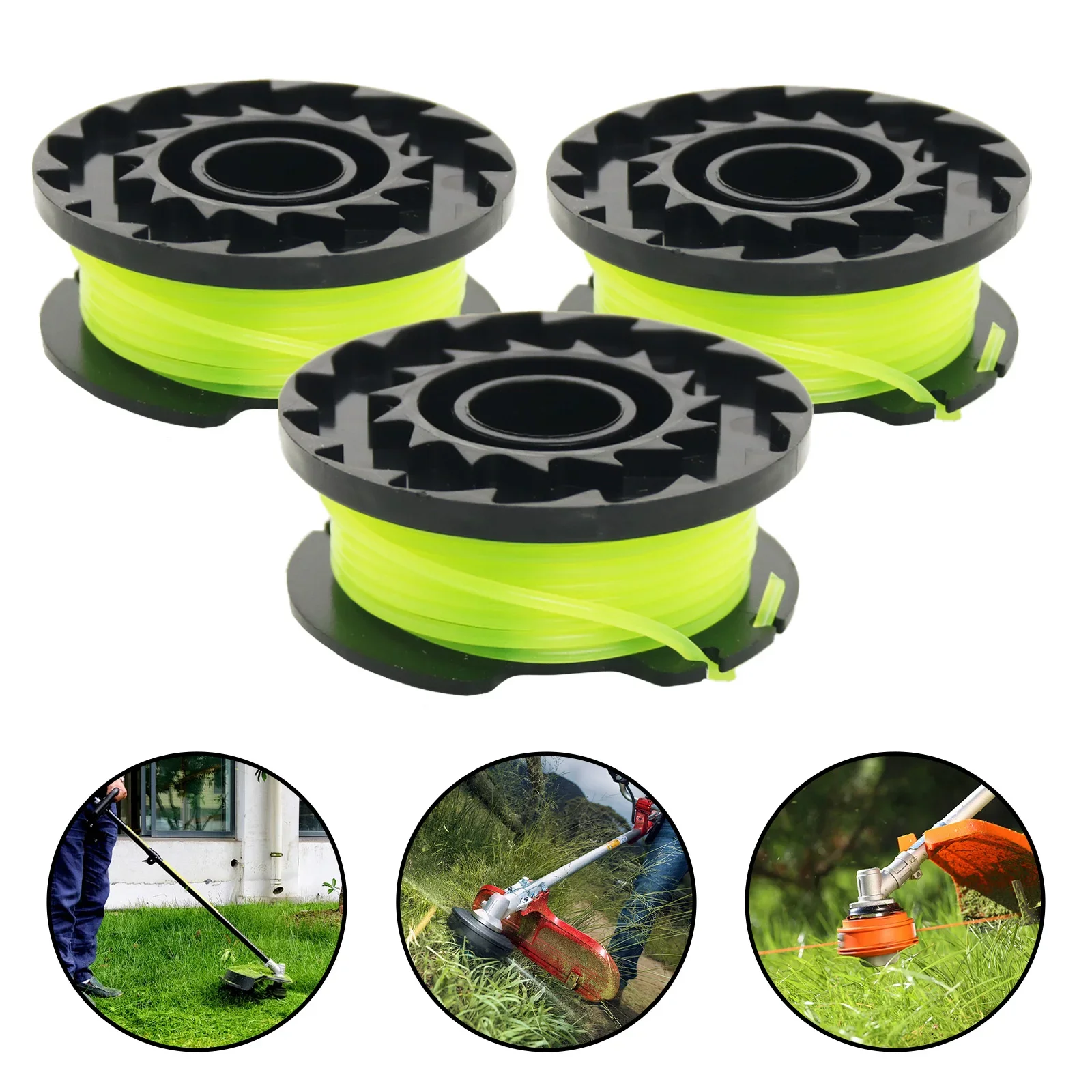 3PC String Trimmer Spool Replacement For Greenworks 2101602 2101602a Stba40b210 Auto Feed Cordless Weed Eater Spool Line