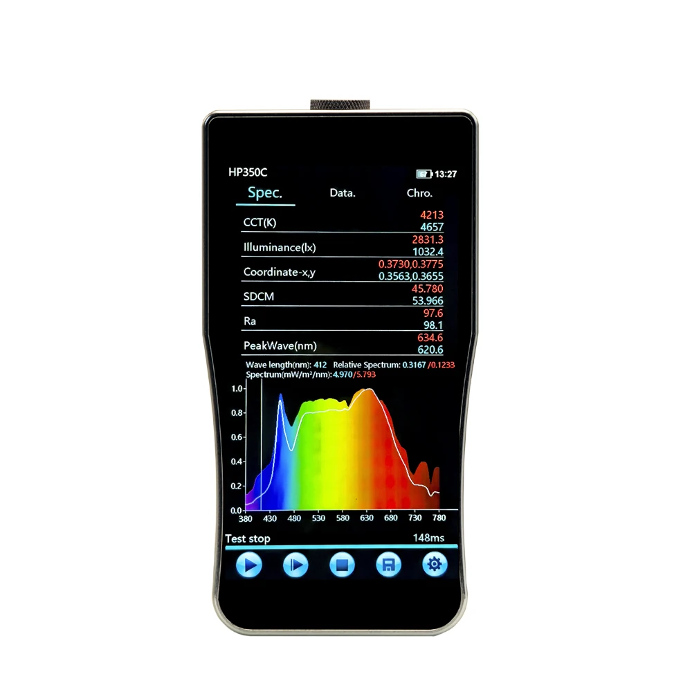 

HP350C Economical Handheld X-Ray Spectrum Analyser CCT LED Light Meter with CRI Lux Spectrometer