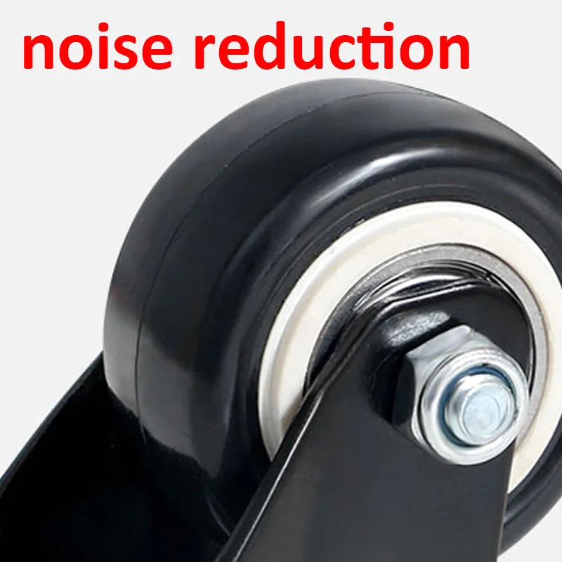 1/4pcs Furniture Casters Wheels Soft Rubber Swivel Caster black Roller Wheel For Platform Trolley Chair Household Accessori