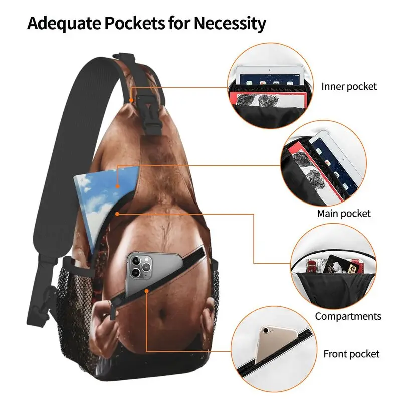 Personalizado engraçado cerveja barriga estilingue sacos para homens legal ombro peito crossbody mochila ciclismo acampamento daypack