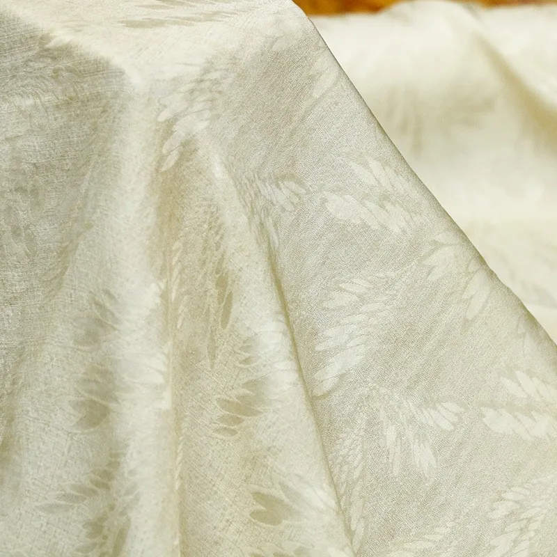 

New Chinese-style Hanfu designer fabric made of tussah silk with jacquard dirty dyeing technique and stir-fried color