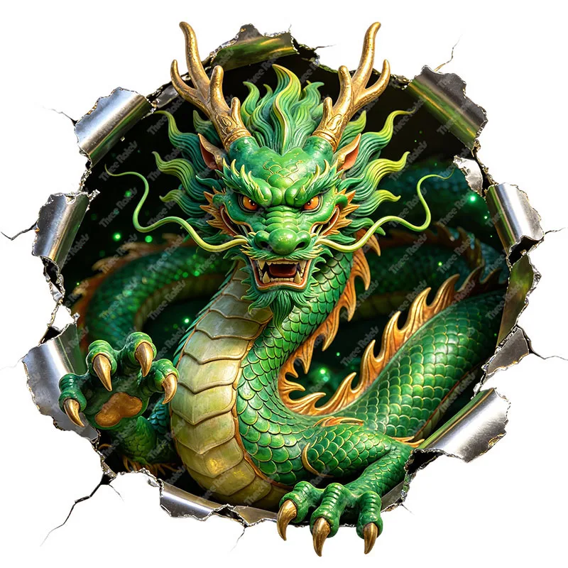 Three Ratels CAB65 Life Dragon Hole breaking stickers for home decoration wall stickers Car decals