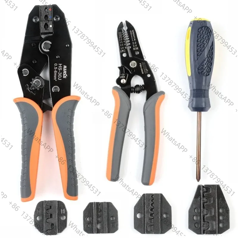 Crimping Tool Kits with Wire Stripper and Cable Cutters Suitable for Non-Insulated & Insulated Cable End-Sleeves Terminals