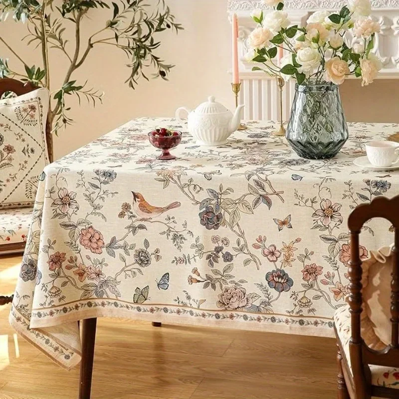 1 piece of colorful floral tablecloth | Bright flower vine pattern, suitable for wedding decoration and summer decoration