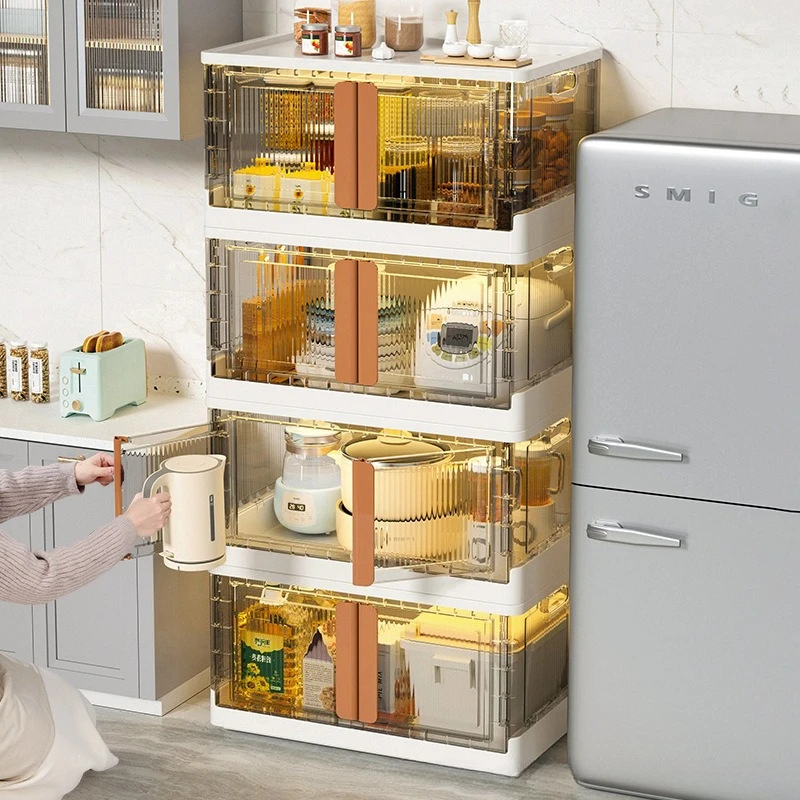 

Folding Wardrobe Storage Cabinet Installation Free Movable Transparent Kids Clothing Organization Simple Foldable Closet Cabinet