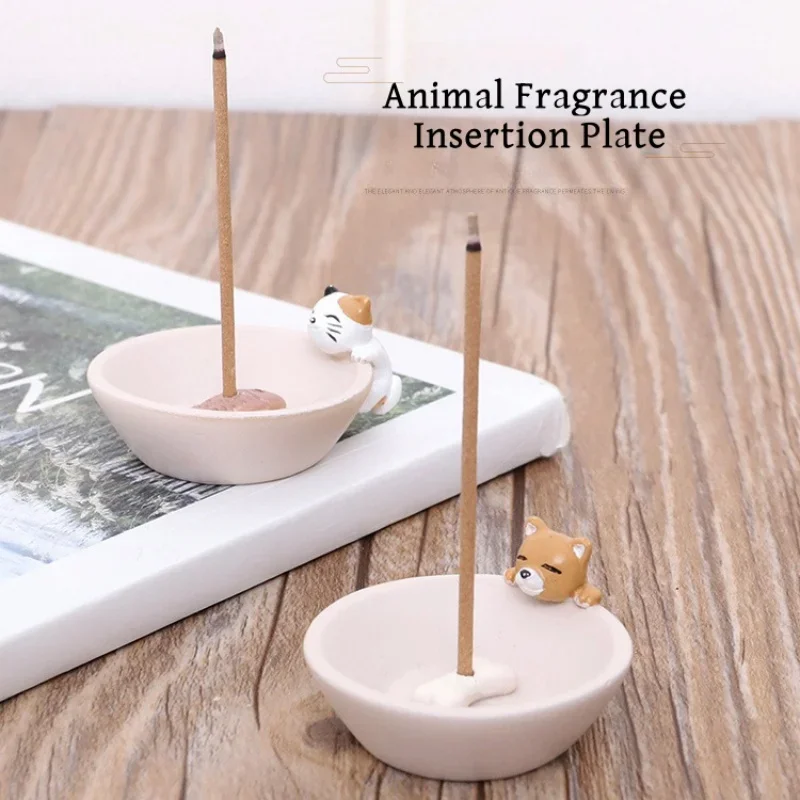 

Cartoon Animal Incense Holder Plate Zen Indoor Home Decoration Resin Crafts Ornaments Creative Joss Stick Incense Container