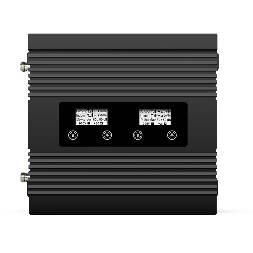 ATNJ black 2g 3g 4g triple band cell phone 70db GSM 900 lte 1800 WCDMA 2100 MHz mobile cellular signal repeater